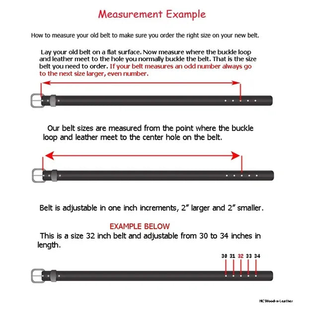 Belt measurement instructions